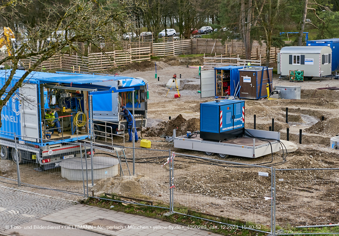 12.01.2023 - Baustelle an der Quiddestraße Haus für Kinder in Neuperlach